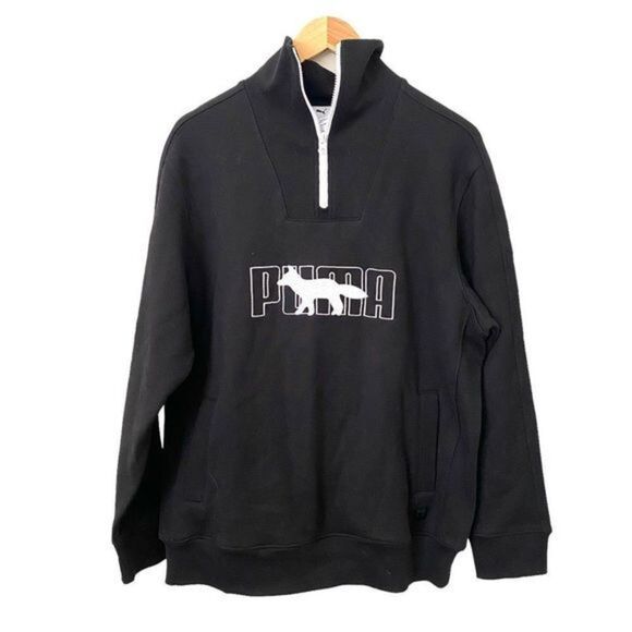 PUMA X MAISON KITSUNÉ Half‎ Zip Sweatshirt NWT Sz Med - Picture 2 of 5